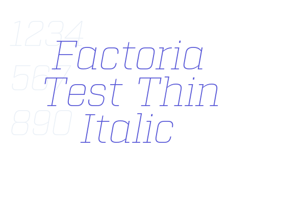 Factoria Test Thin Italic