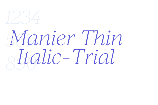 Manier Thin Italic-Trial