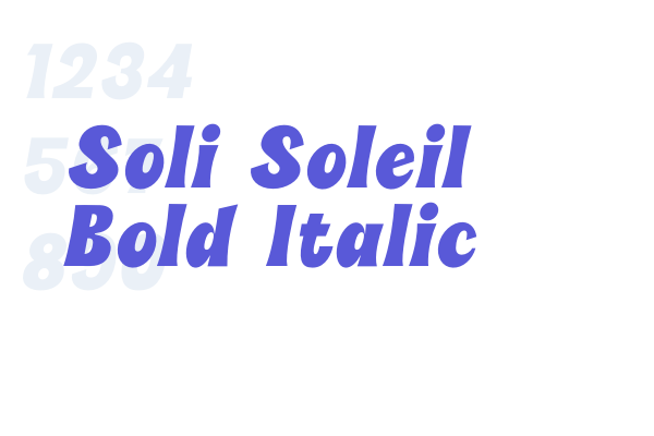 Soli Soleil Bold Italic