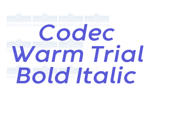 Codec Warm Trial Bold Italic - Font Free Download