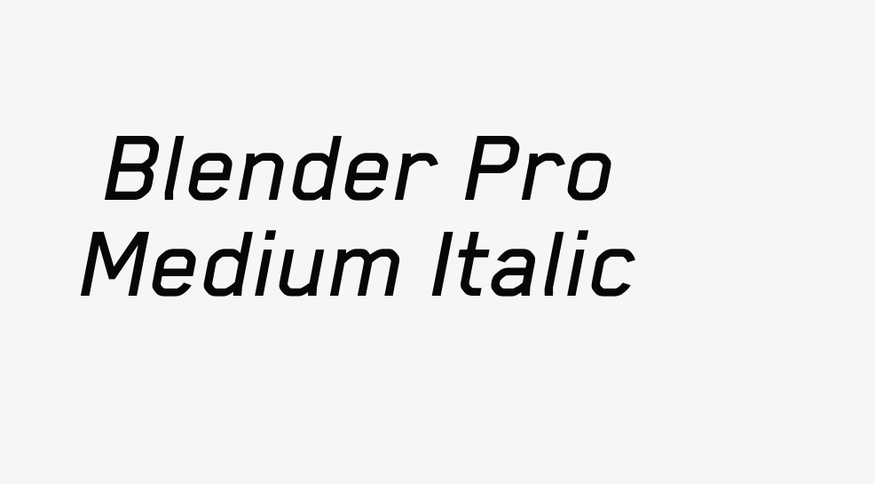 Blender Pro Medium Italic