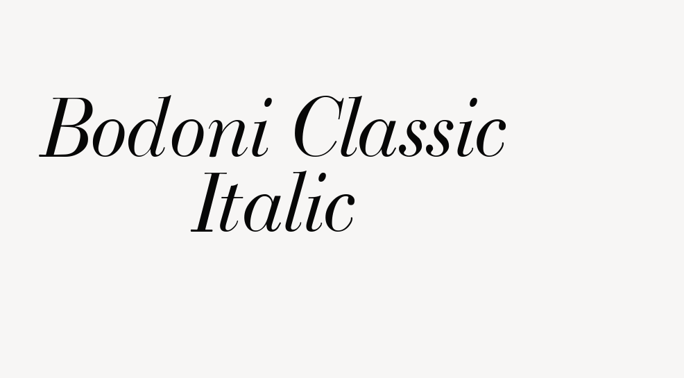 Bodoni Classic Italic