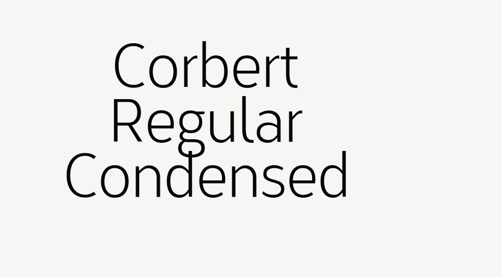 Corbert Regular Condensed