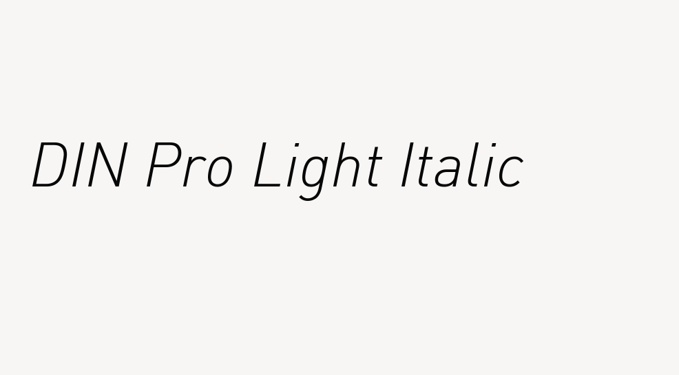 DIN Pro Light Italic