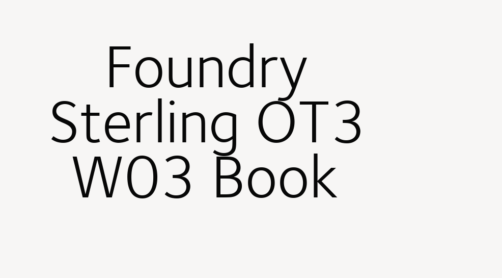 Foundry Sterling OT3 W03 Book