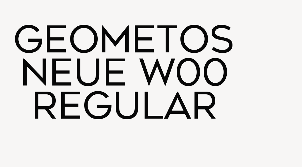 Geometos Neue W00 Regular