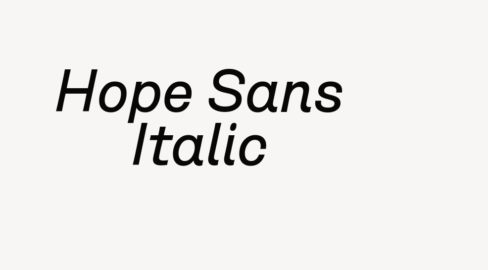 Hope Sans Italic