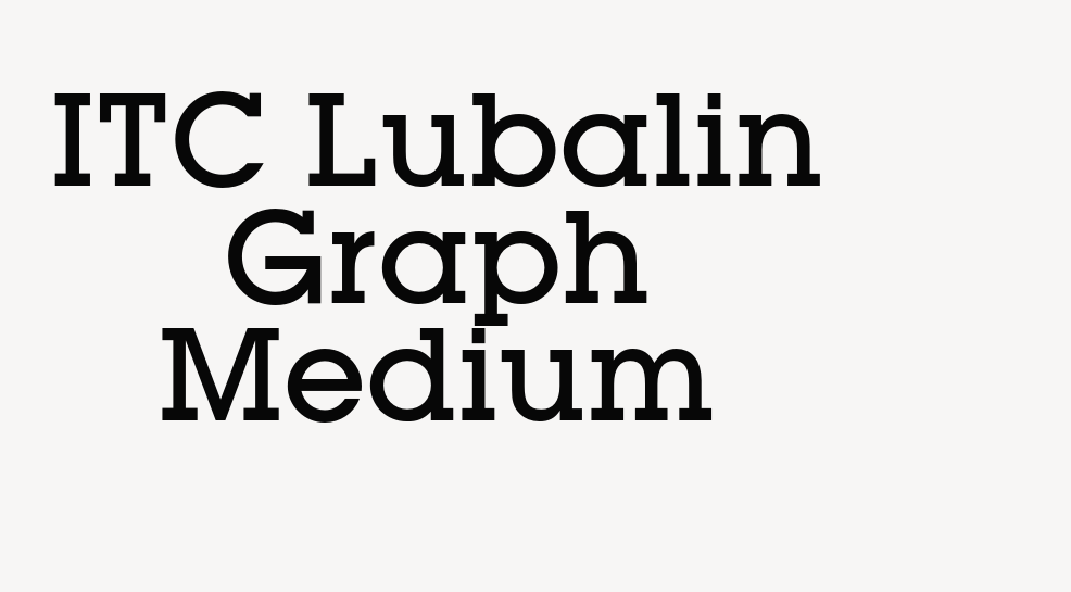 ITC Lubalin Graph Medium