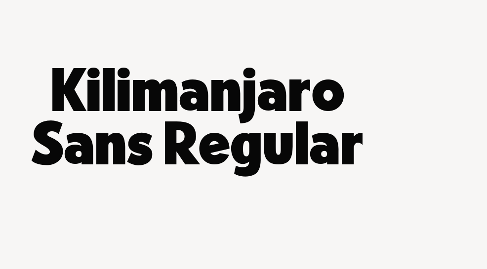 Kilimanjaro Sans Regular