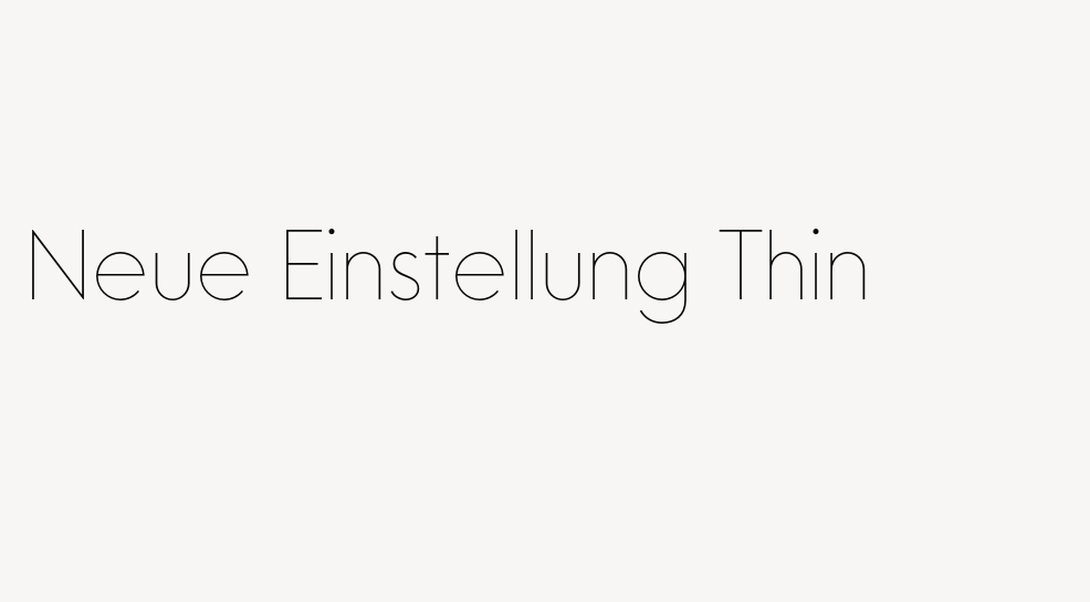 Neue Einstellung Thin