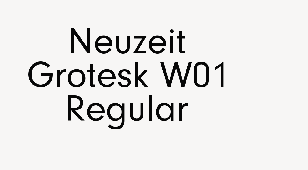 Neuzeit Grotesk W01 Regular