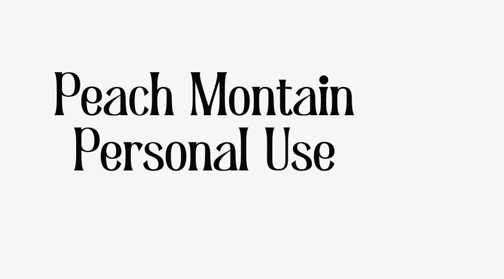 Peach Montain Personal Use