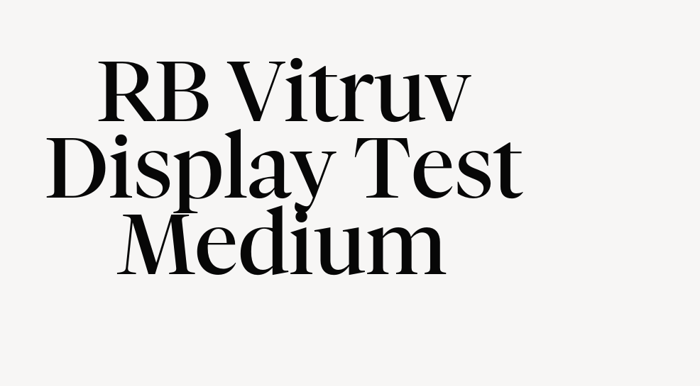 RB Vitruv Display Test Medium