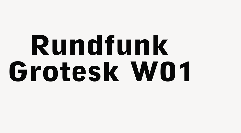 Rundfunk Grotesk W01