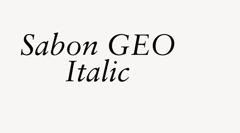 Sabon GEO Italic