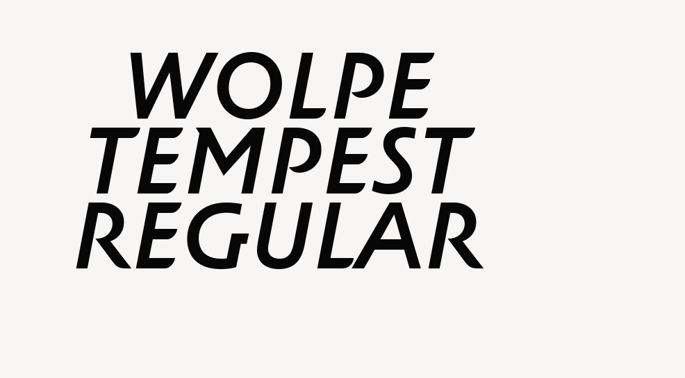 Wolpe Tempest Regular