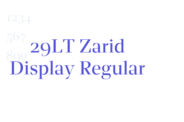 29LT Zarid Display Regular font download