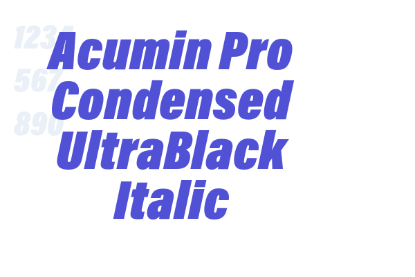 Acumin Pro Condensed UltraBlack Italic font