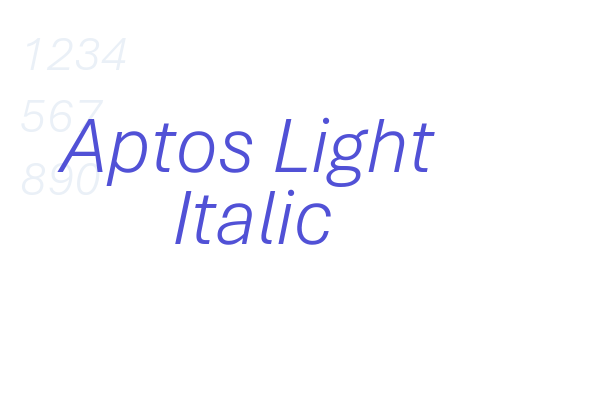 Aptos Light Italic