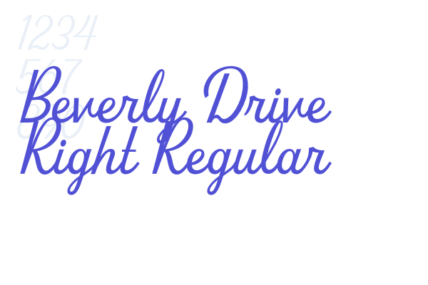 Beverly Drive Right Regular font download