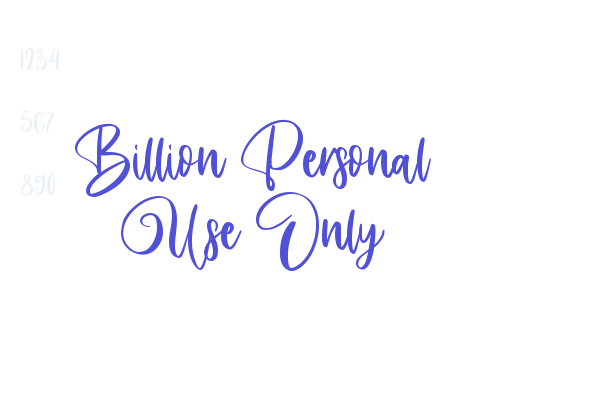 Billion Personal Use Only font download