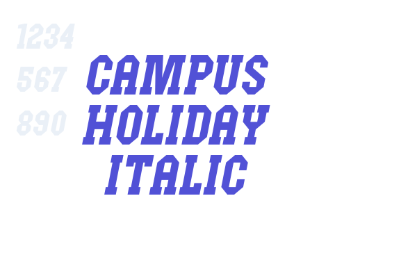 Campus Holiday Italic font download