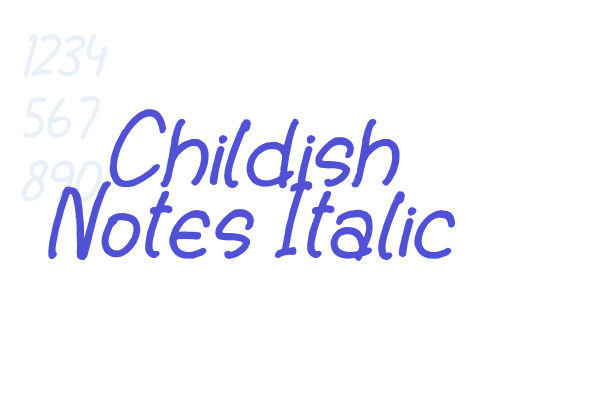 Childish Notes Italic font download