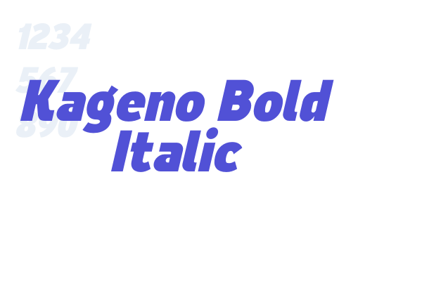 Kageno Bold Italic font download