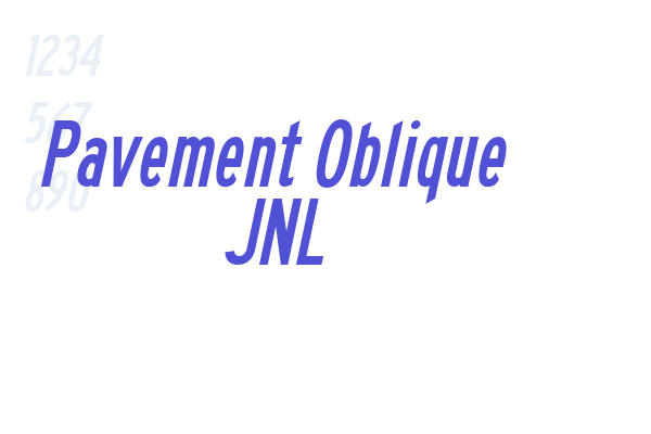 Pavement Oblique JNL font download