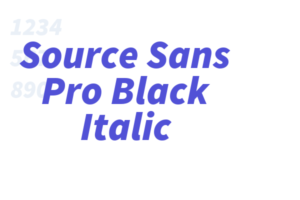 Source Sans Pro Black Italic font