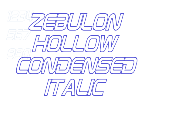 Zebulon Hollow Condensed Italic font download