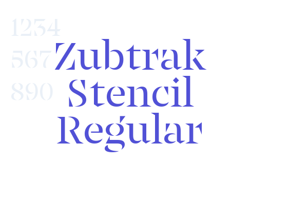 Zubtrak Stencil Regular font download