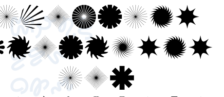 Designer Dingbats Sunbursts and Squiggles