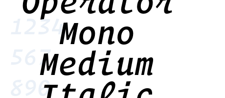 Operator Mono Medium Italic